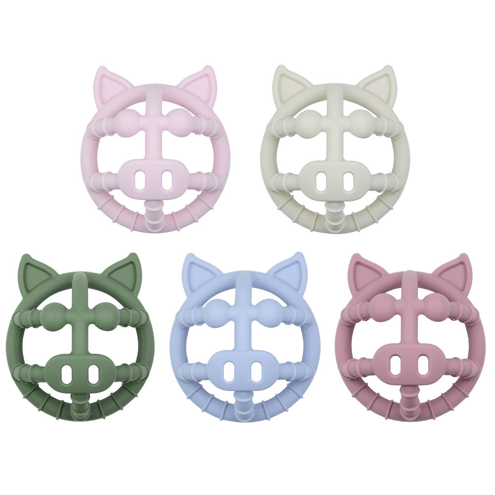 Wholesale 10PCS/PACK Silicone Hollow Hand Ball Pig Nose Teething Stick